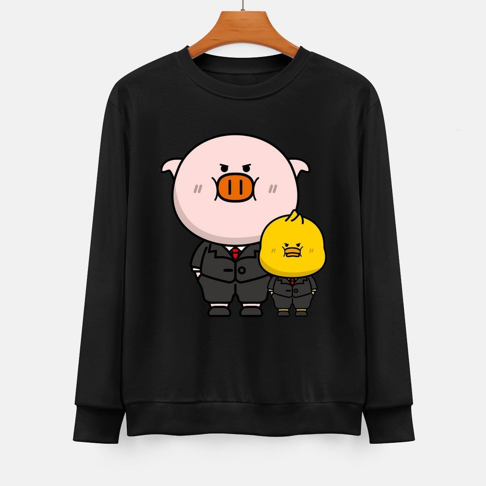 Front Patterned Long Sleeve TopCrisp Print Solid